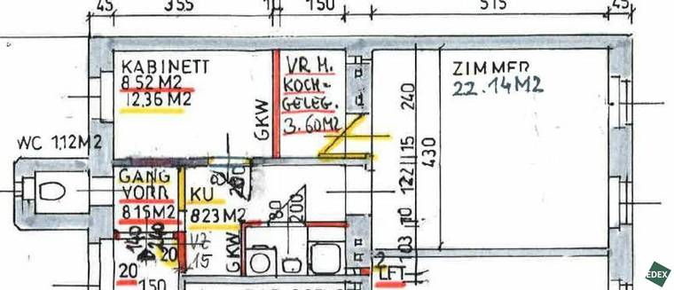 Grundriss der Wohnung